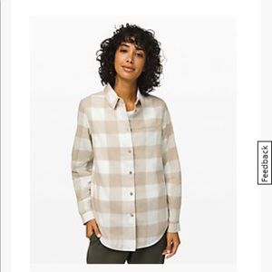 New Lululemon relaxed plaid shirt